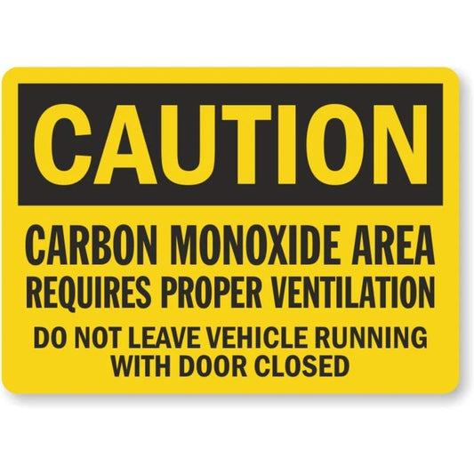 Carbon Monoxide Area Caution Aluminum Sign — product artwork