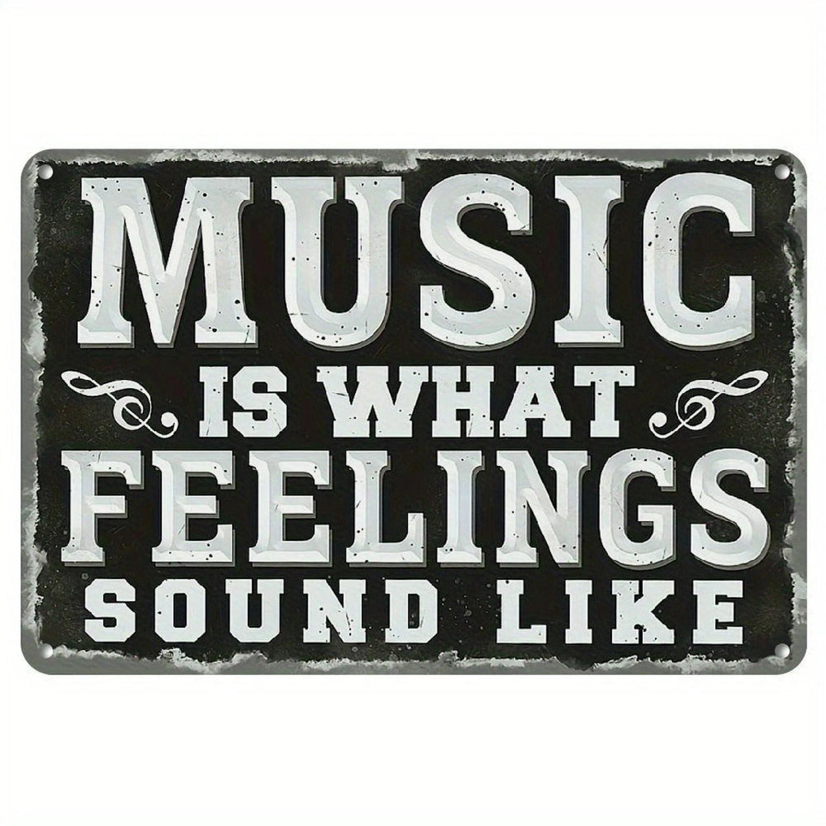 Vintage Music Is What Feelings Sound Like Aluminum Sign — product artwork
