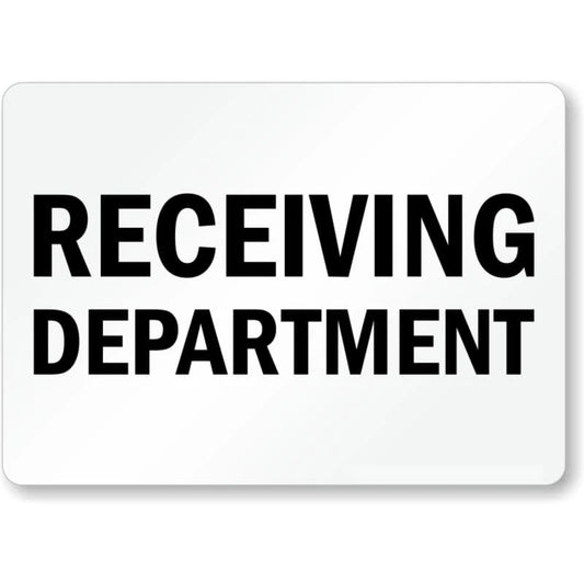 Receiving Department Aluminum Sign — product artwork