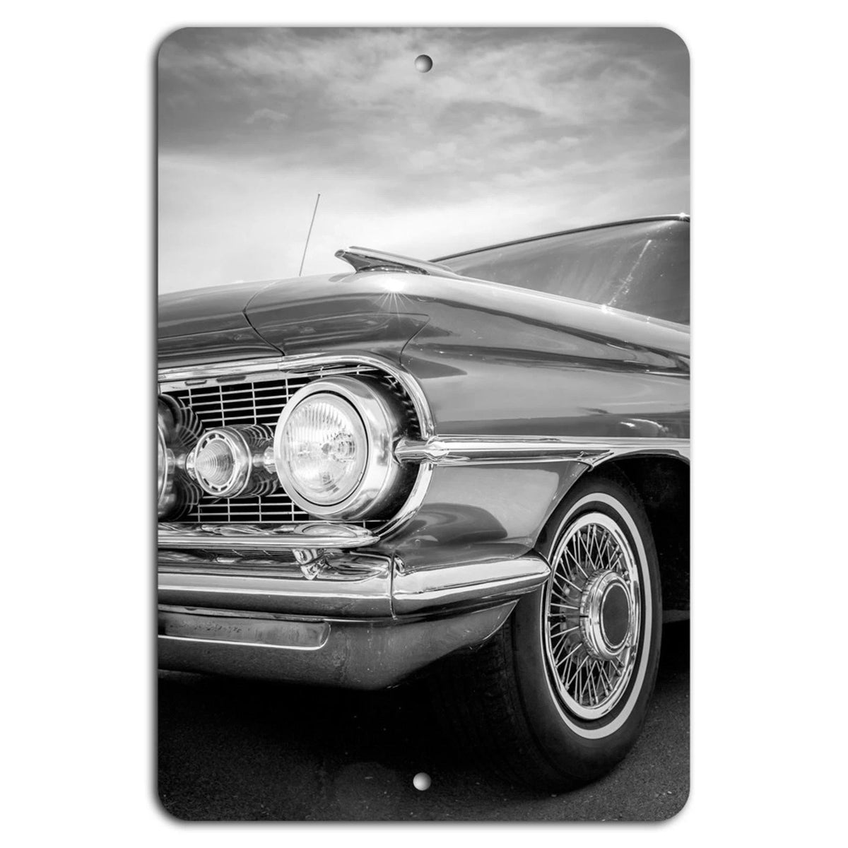 Classic Cadillac Front Quarter Aluminum Sign — product artwork