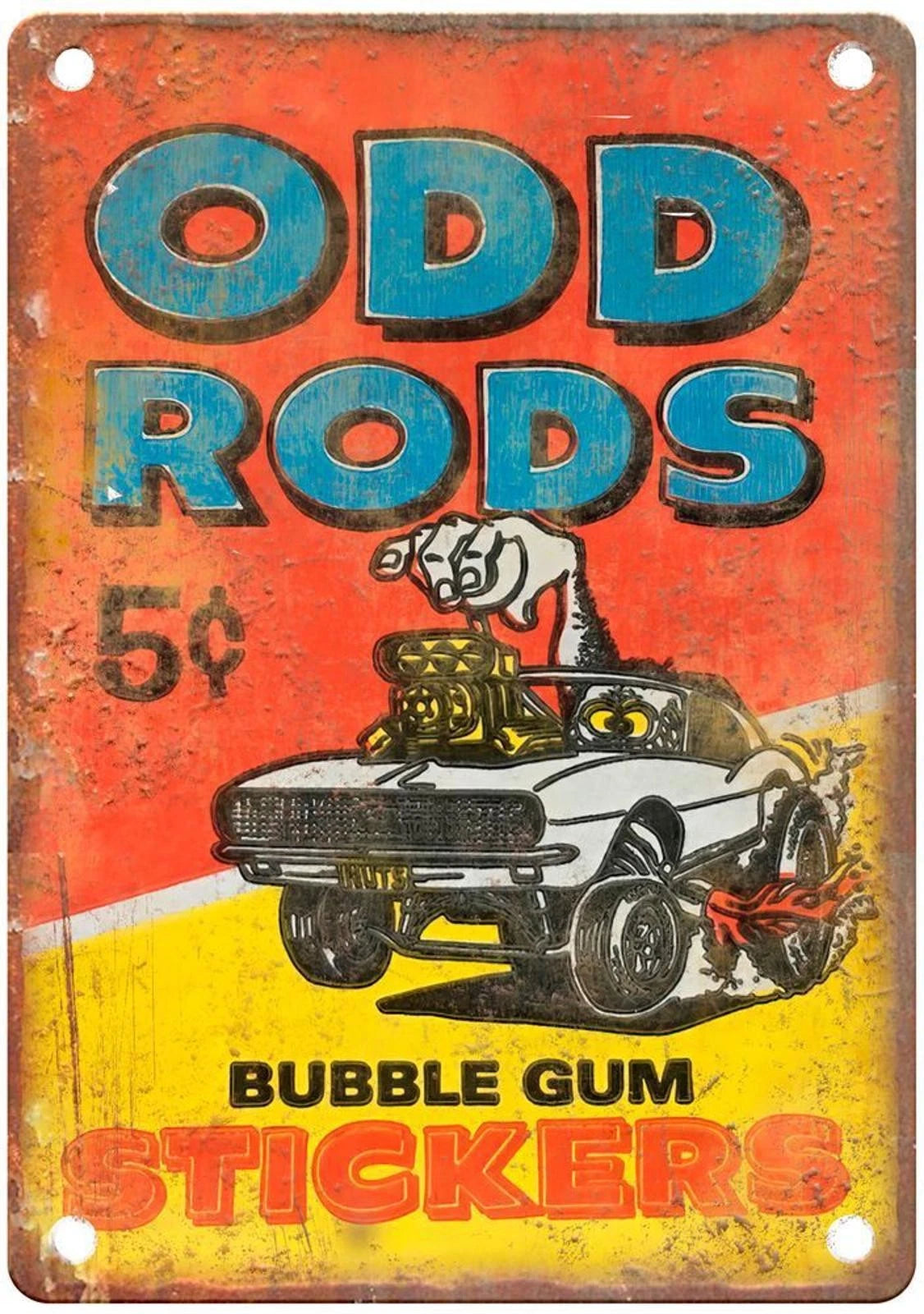 Odd Rods Bubble Gum Stickers Vintage Aluminum Sign — product artwork