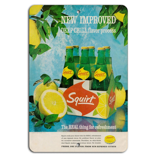 Vintage Squirt Soda Retro Aluminum Sign — product artwork