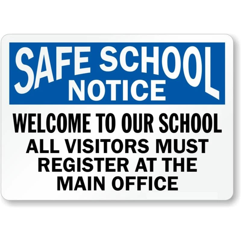 Safe School Notice Aluminum Sign — product artwork