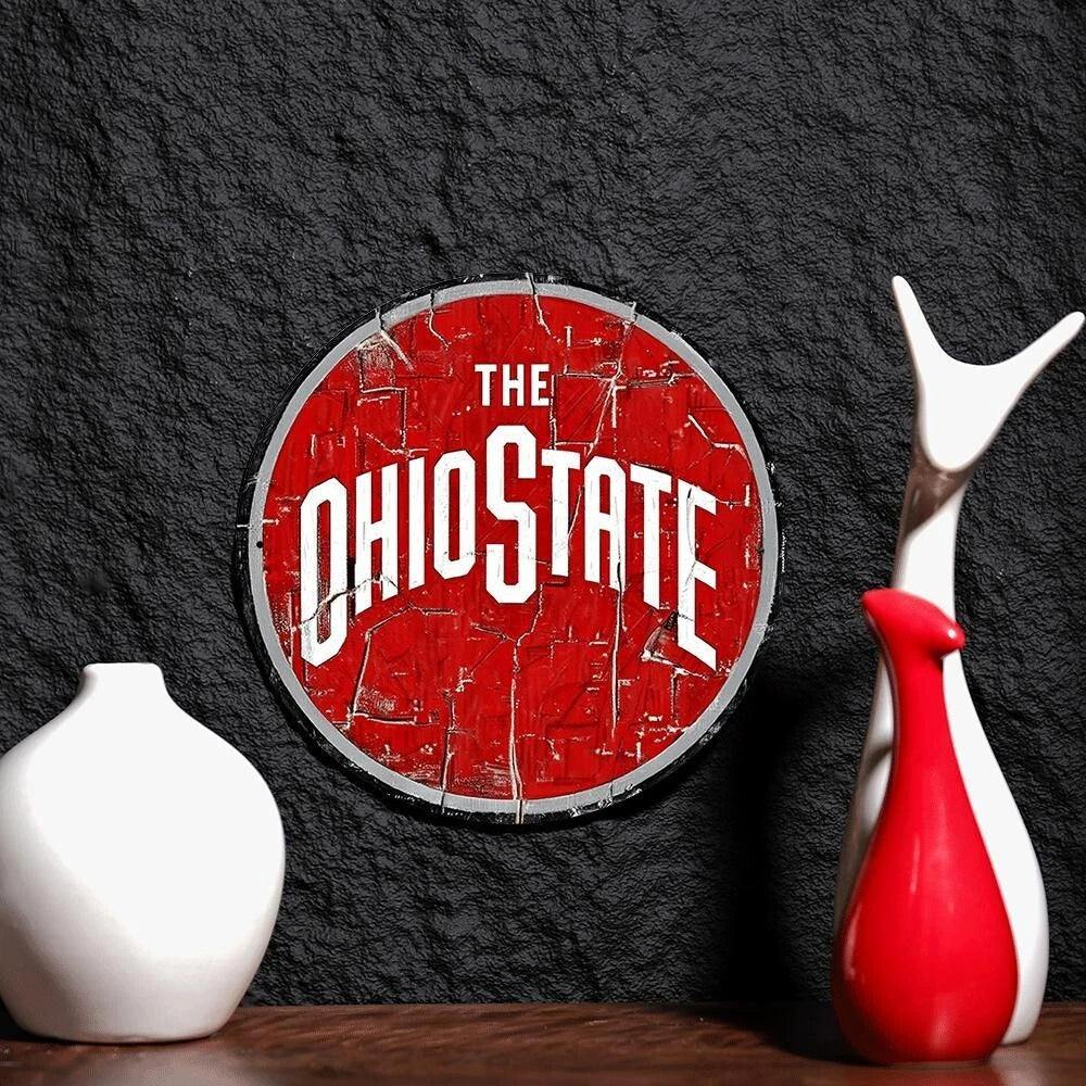 Ohio State Vintage Funny Round Aluminum Sign — product artwork