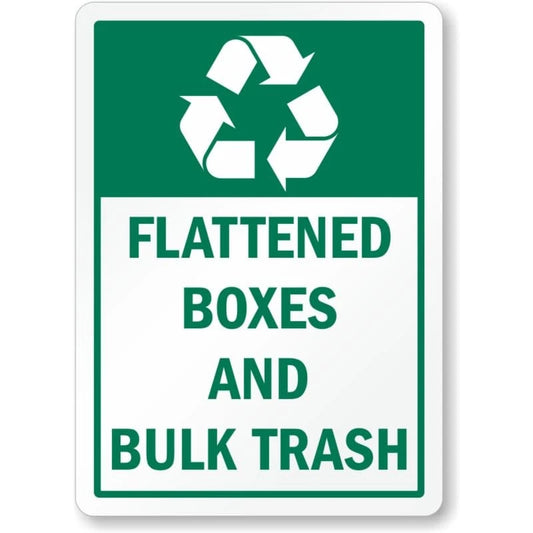 Flattened Boxes Bulk Trash Aluminum Sign — product artwork