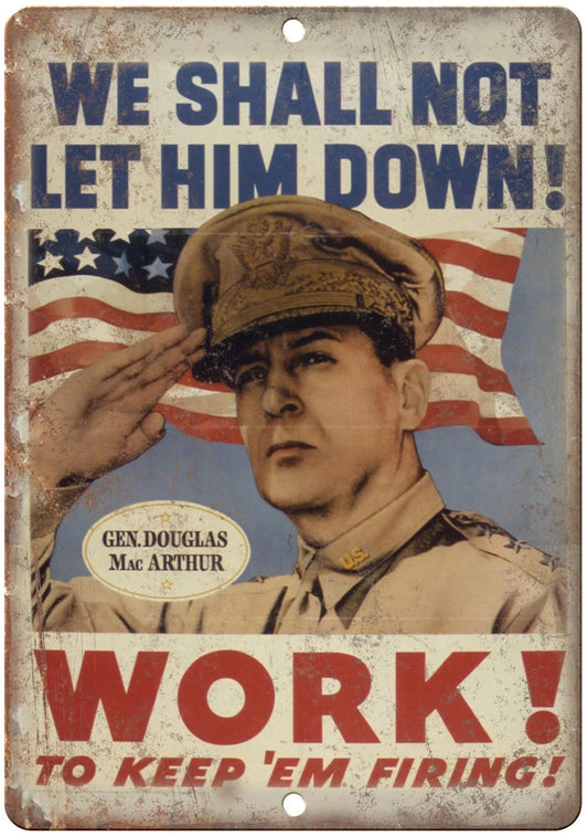 Keep Em Firing Funny Military Poster Aluminum Sign — product artwork