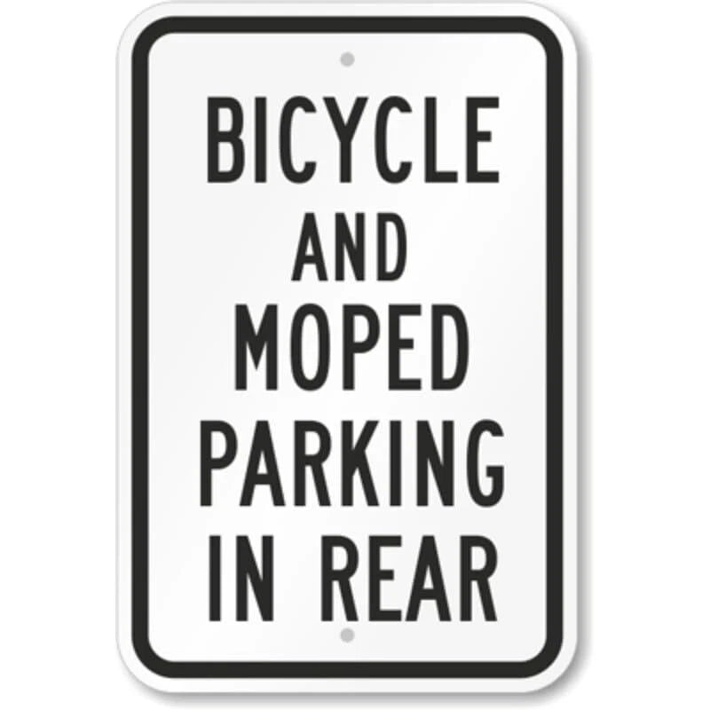 Bicycle Moped Parking Aluminum Sign — product artwork