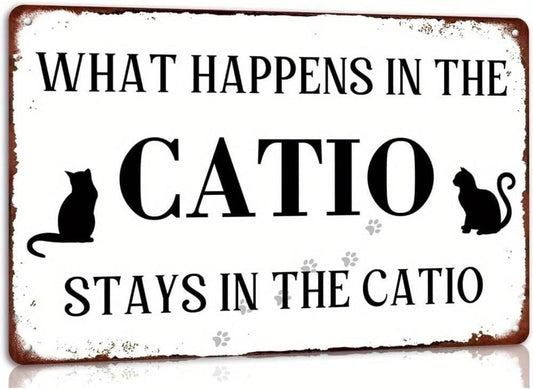 Cat Funny Catio Wall Aluminum Sign — product artwork