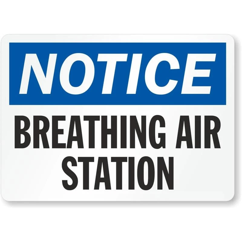 Breathing Air Station Notice Aluminum Sign — product artwork