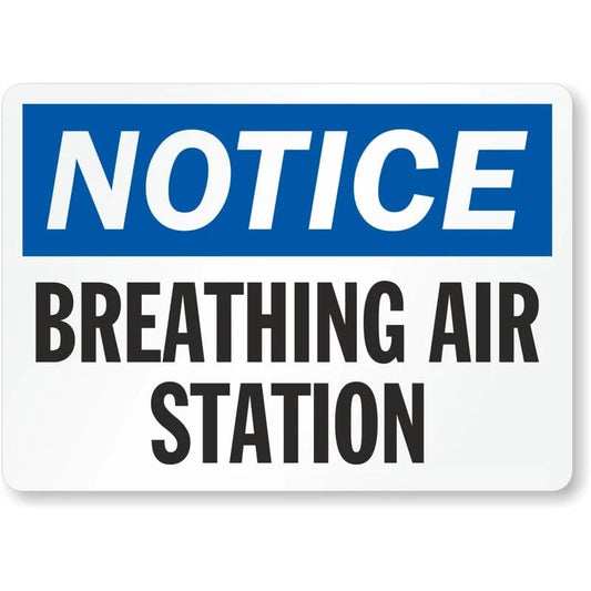 Breathing Air Station Notice Aluminum Sign — product artwork