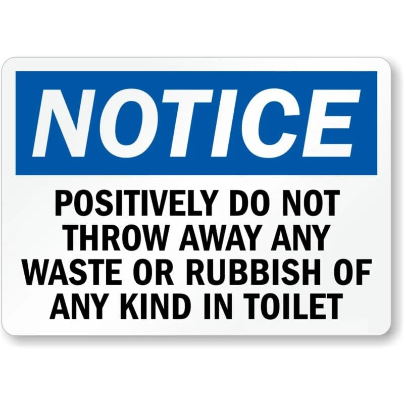 Warning Do Not Waste Notice Aluminum Sign — product artwork