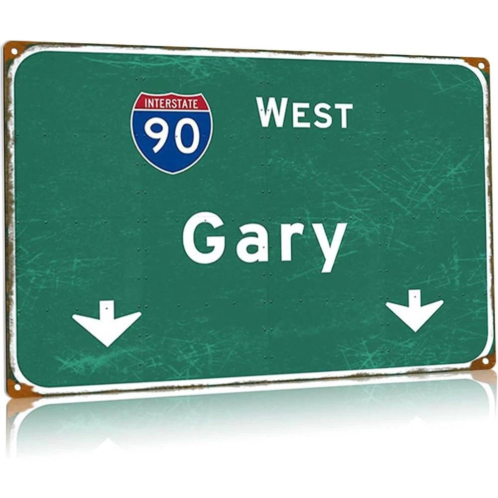 Vintage Signs Funny West City Retro Designs Aluminum Sign — product artwork