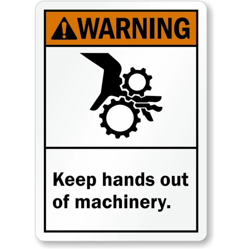 Keep Hands Away Warning Aluminum Sign — product artwork