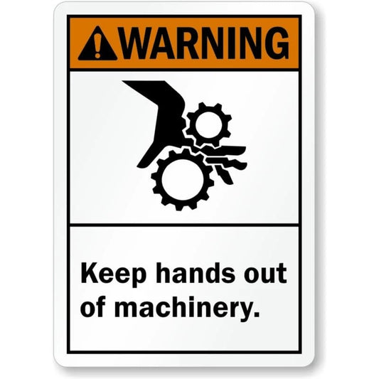 Keep Hands Away Warning Aluminum Sign — product artwork