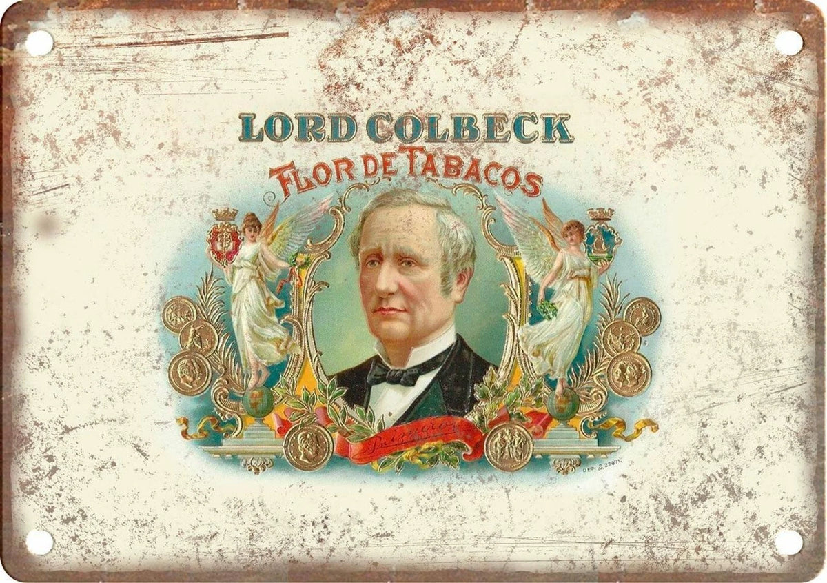 Cigar Box Lord Colbeck Reproduction Aluminum Sign — product artwork