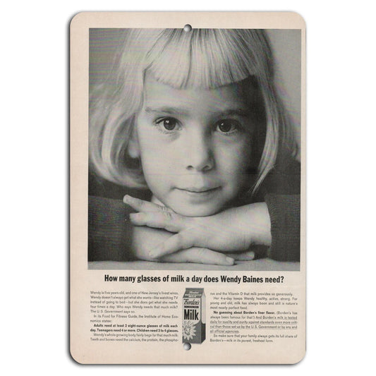 Vintage Milk Retro Borden Child Nutrition Aluminum Sign — product artwork