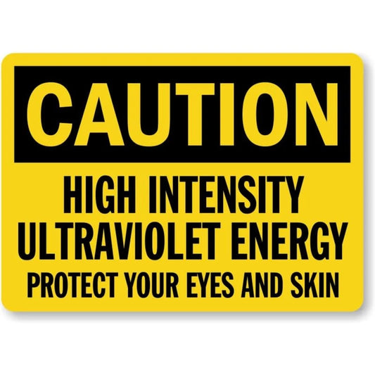 High Intensity Energy Caution Aluminum Sign — product artwork