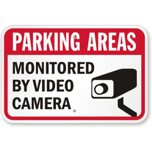 Parking Areas Monitored Aluminum Sign — product artwork
