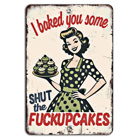 Funny Rustic Vintage Kitchen Garage Aluminum Sign — product artwork