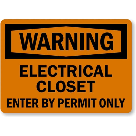 Electrical Closet Enter by Permit Only Warning Aluminum Sign — product artwork