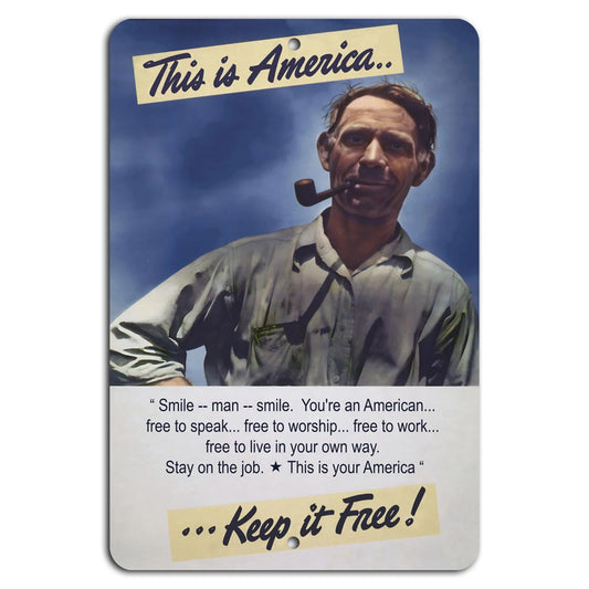 Freedom Vintage Patriotic Aluminum Sign — product artwork