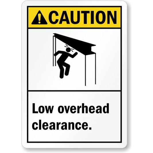 Low Overhead Clearance Caution Aluminum Sign — product artwork