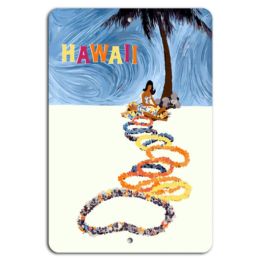 Hawaii Tropical Paradise Vertical Aluminum Sign — product artwork