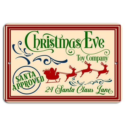 Rustic Christmas Santa Claus Holiday Aluminum Sign — product artwork