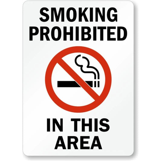 Smoking Prohibited in This Area Aluminum Sign — product artwork