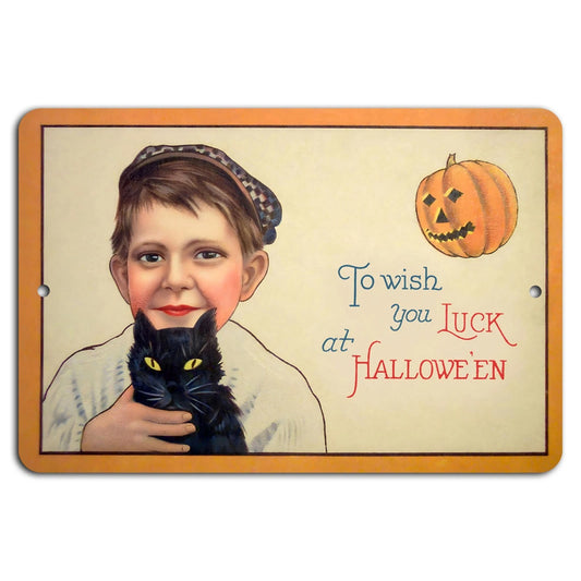 Halloween Rustic Vintage Aluminum Sign — product artwork