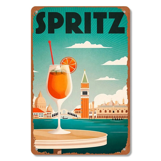 Spritz Italian Cocktail Venice Vintage Aluminum Sign — product artwork