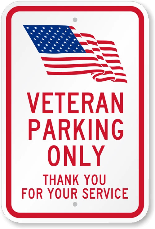 Veteran Parking Aluminum Sign — product artwork