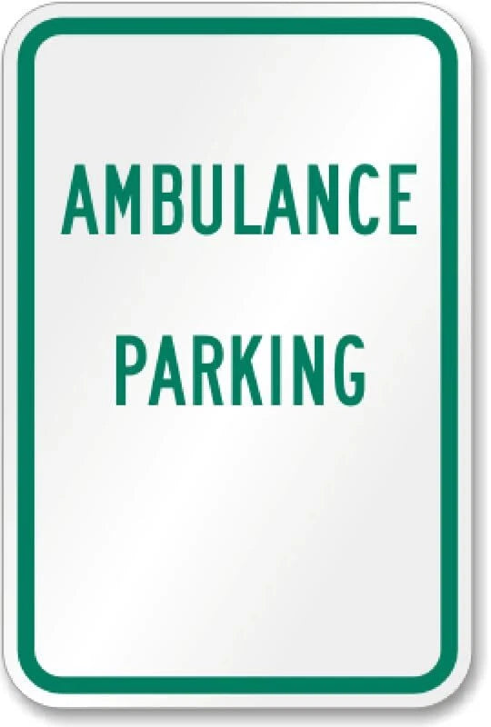 Ambulance Parking Reserved Aluminum Sign — product artwork