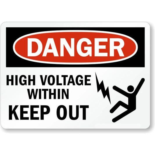 Danger High Voltage Within Keep Out Aluminum Sign — product artwork