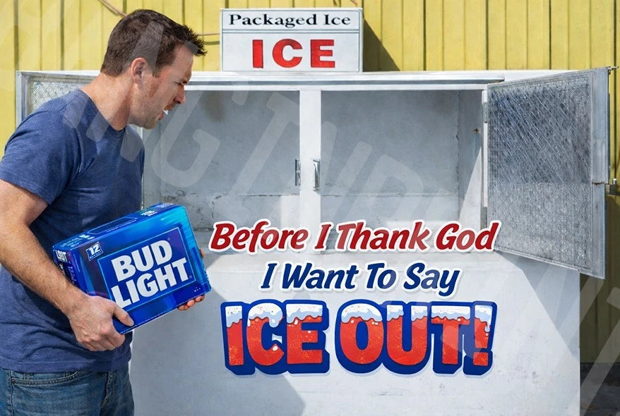 Before I Thank God Ice Out Funny Aluminum Sign — product artwork