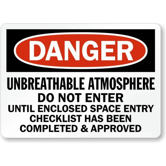 Danger Unbreathable Atmosphere Do Not Enter Aluminum Sign — product artwork