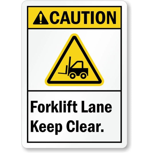 Forklift Lane Keep Clear Aluminum Sign — product artwork