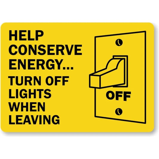 Energy Conservation Aluminum Sign — product artwork