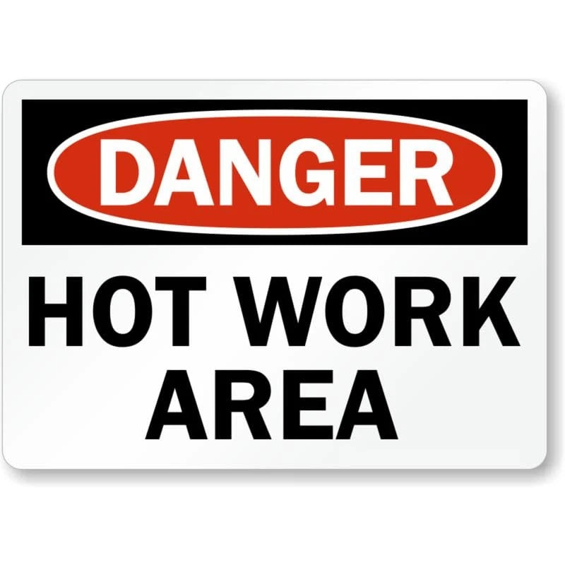 Hot Work Area Danger Aluminum Sign — product artwork