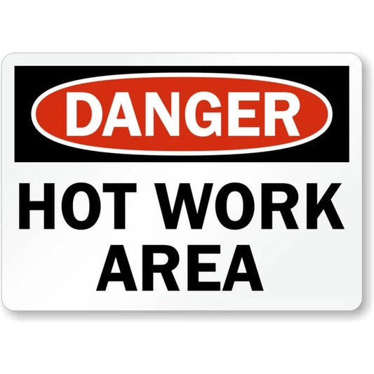 Hot Work Area Danger Aluminum Sign — product artwork