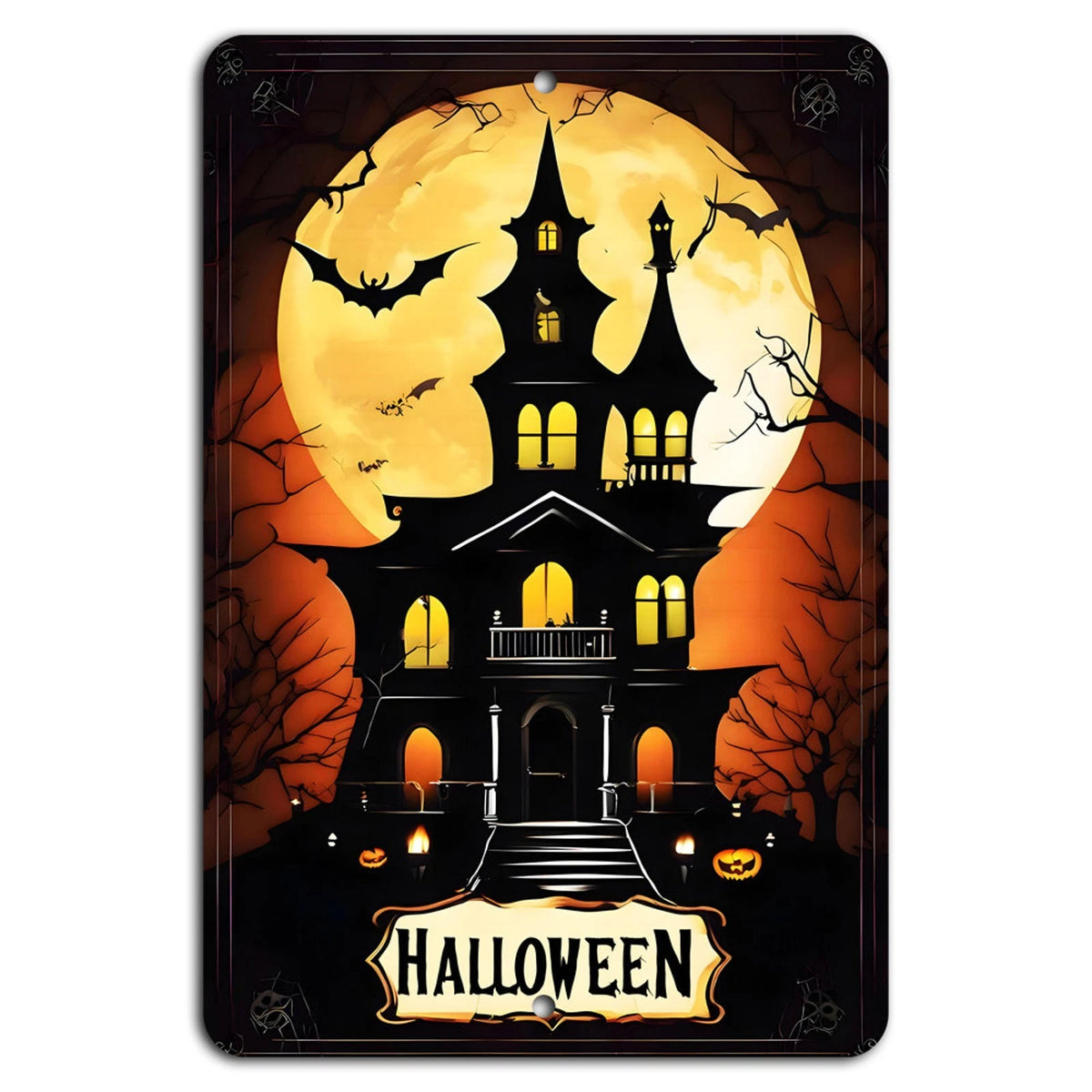 Halloween Haunted Spooky Gothic Vintage Aluminum Sign — product artwork