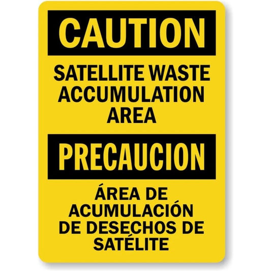 Bilingual Satellite Waste Accumulation Aluminum Sign — product artwork