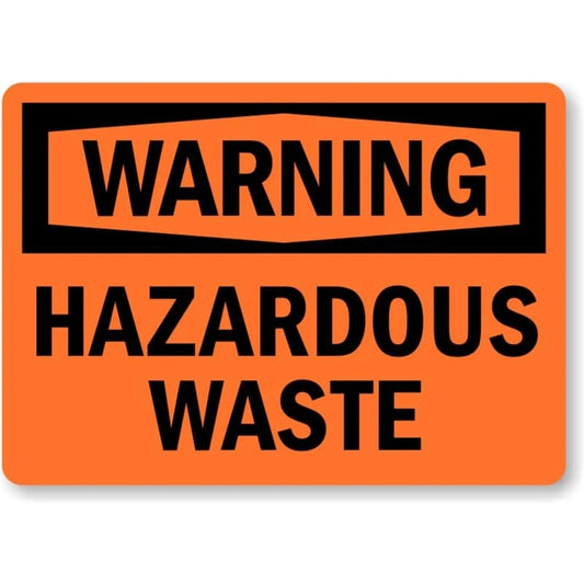 Hazardous Waste Warning Aluminum Sign — product artwork