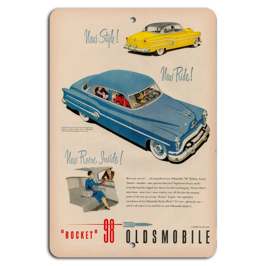 Oldsmobile Rocket Vintage Retro Aluminum Sign — product artwork