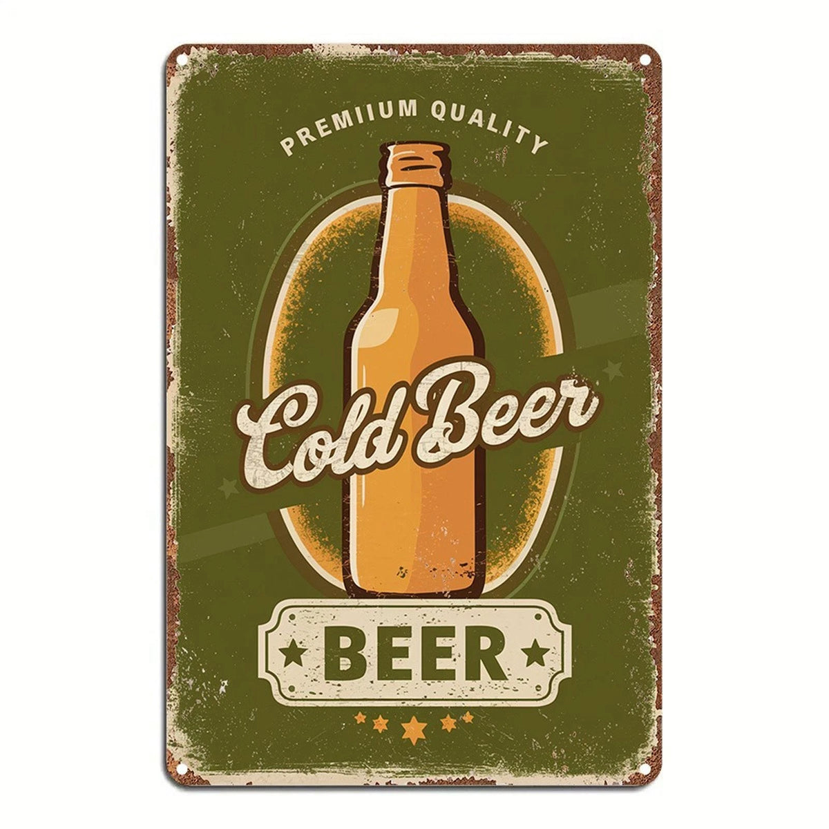 Vintage Beer Cold Beer Funny Aluminum Sign — product artwork