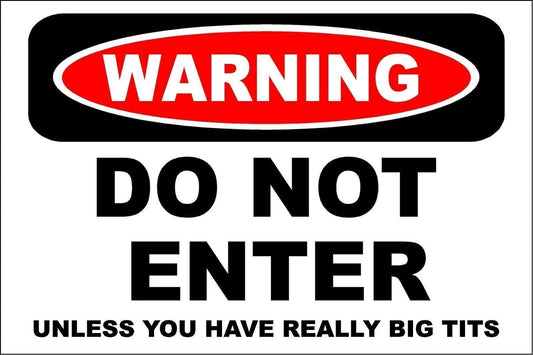 Novelty Sticker Tiger Warning Funny Street Aluminum Sign — product artwork