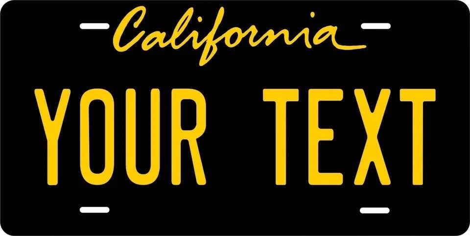 California 1996 Black Personalized Replica License Plate — product artwork