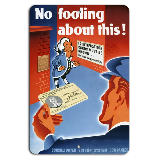 Identity Check Vertical Safety Aluminum Sign — product artwork