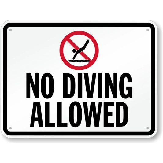 No Diving Allowed Aluminum Sign — product artwork