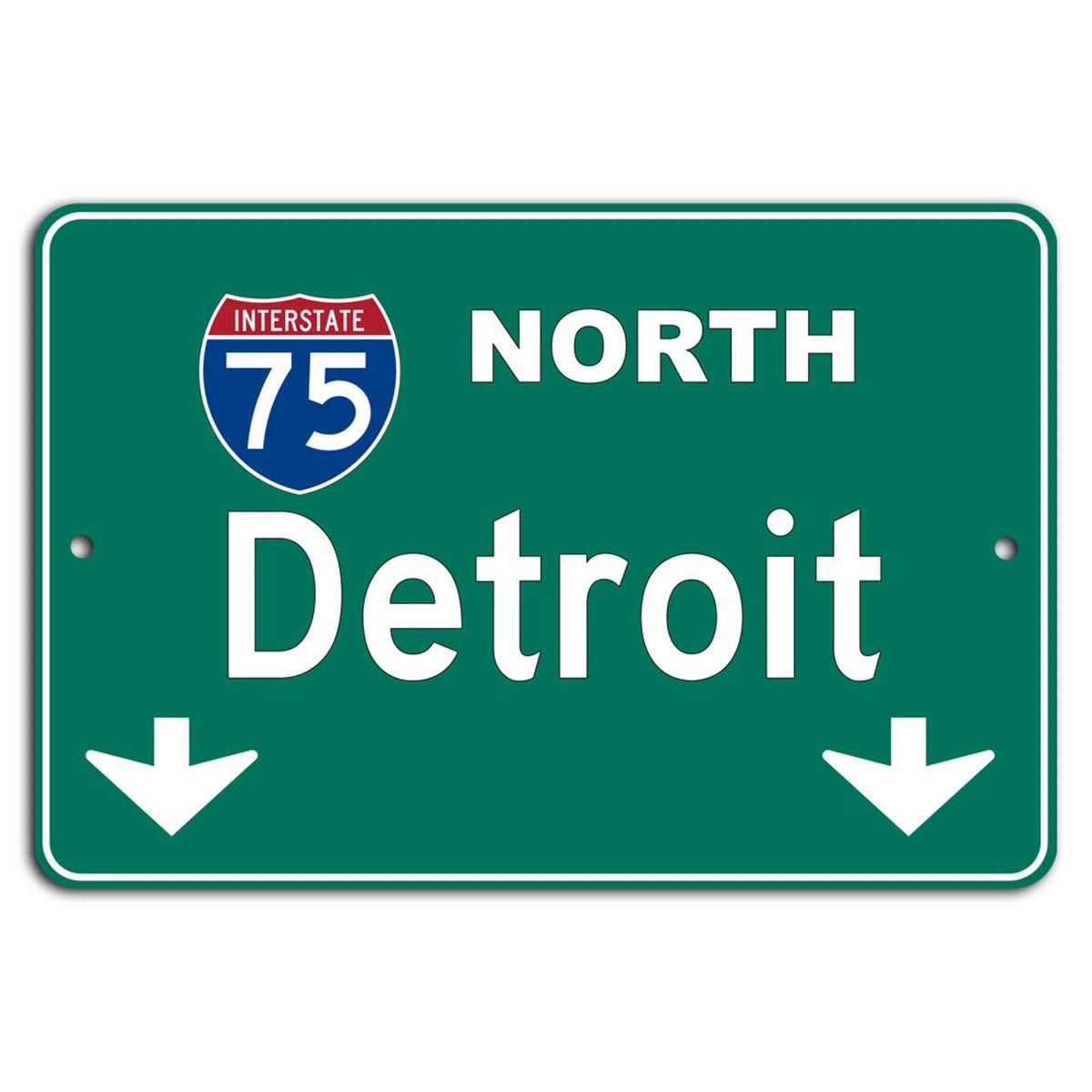 Detroit Go North Interstate 75 Vintage Aluminum Sign — product artwork